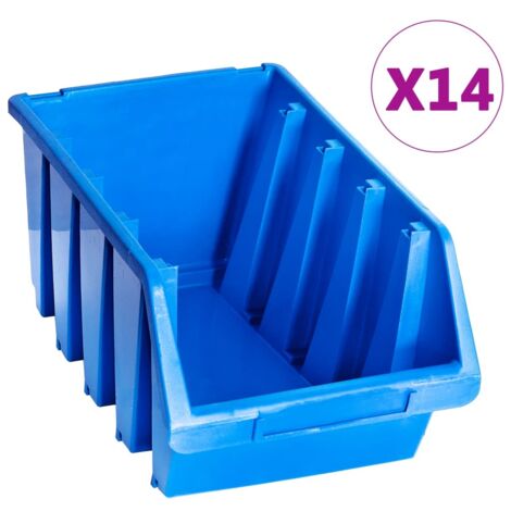 Stapelboxen 14 Stk. Blau Kunststoff