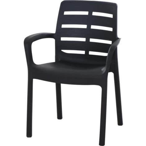 Stapelsessel Borneo anthrazit Vollkunststoff, Monoblock, stapelbar