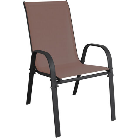 Stapelsessel Metall KD - Textilen Anthrazit / Braun-DMC330884