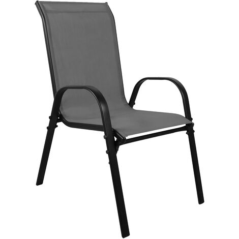 Stapelsessel Metall schwarz - Textilen Anthrazit -DMC330888-1Stk-var