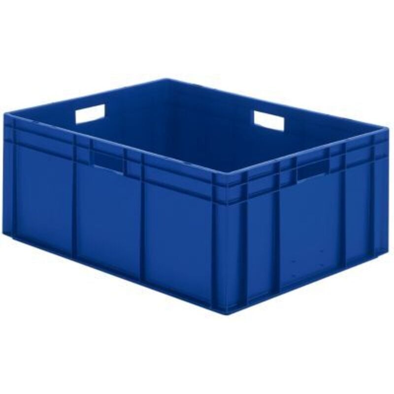 Image of LA-KA-PE Transport-Stapelkasten B800xT600xH320 mm blau, geschlossen mit Griffloch