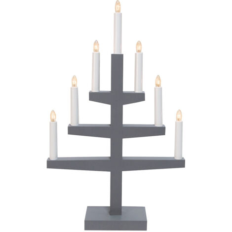 Star 7-flammig Material: Eiche, Frabe: grau, ca. 54x34 cm, 212-01