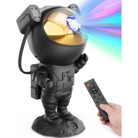 Star and Galaxy Projector - Astronaut Space Projector, LED Ceiling Light with Nebula and Timer, Remote Control, Aesthetic Decor for Kids Room, Black