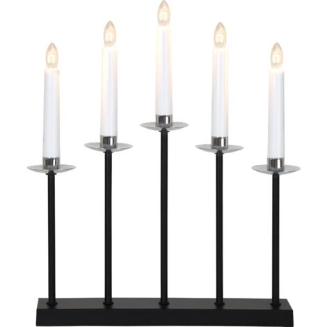 Star Fensterleuchter Greta, 5flammig, Metall, Schwarz