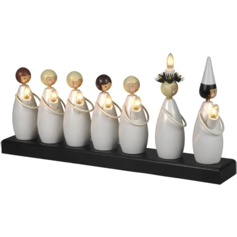 BEST SEASON Star Fensterleuchter "Luciatag", 7-flammig, Holz, 22x48 cm