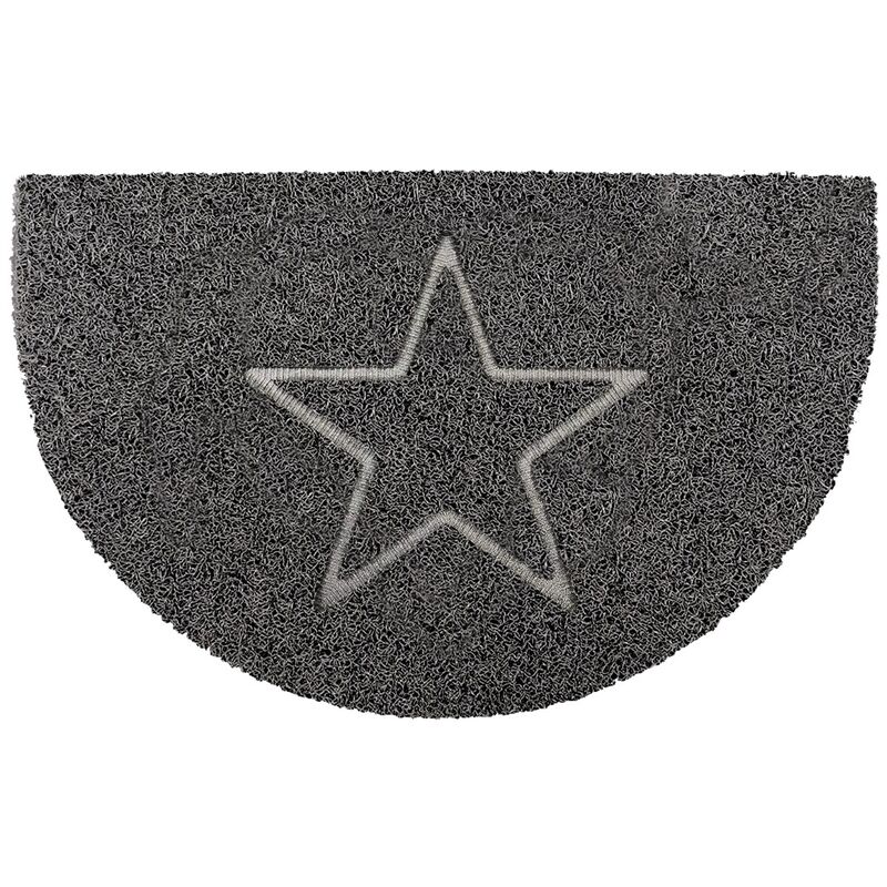 Star Half Moon Doormat in Grey