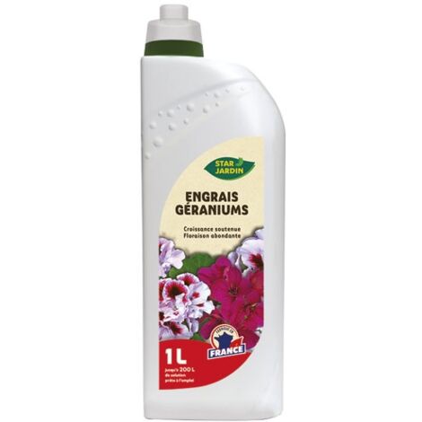 STAR JARDIN - Engrais géraniums et plantes de terrasses et balcons - liquide - 1 L