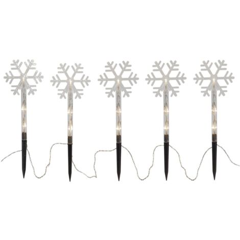 Star LED-Dekostab 'Wandy', 3 Schneeflocken,je 5 ww LED,