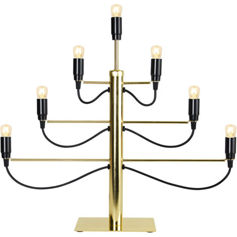 Star LED Fensterleuchter Milano, 7 E14 Fassungen Gold, 15W, 6x5,25x1cm