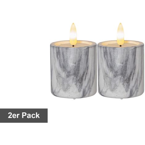 Star LED-Kerze 'Flamme Marble', Marmoroptik,