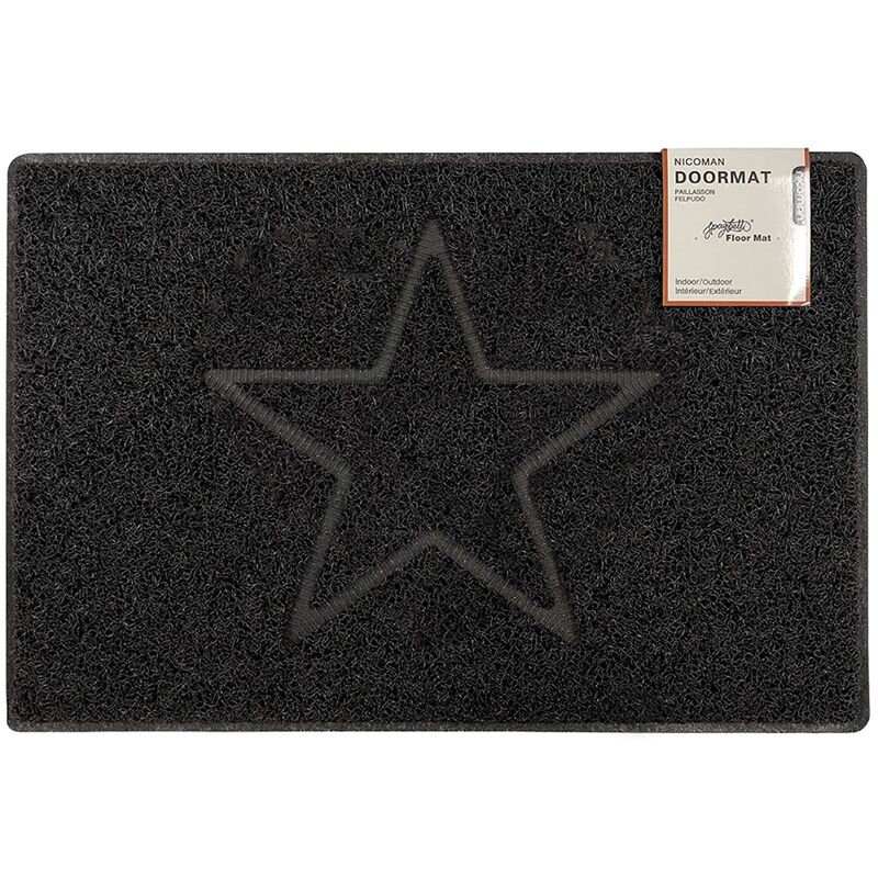 Star Small Embossed Doormat in Black - size Small (60*40cm) - color Black - Black