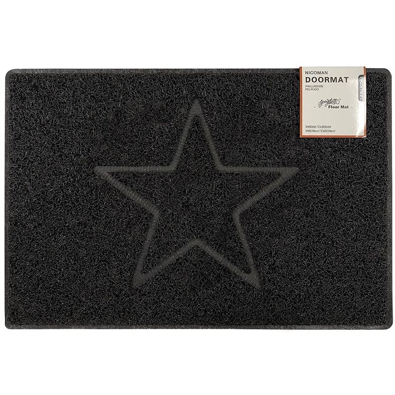 Star Medium Embossed Doormat in Black - size Medium (75*44cm) - color Black - Black