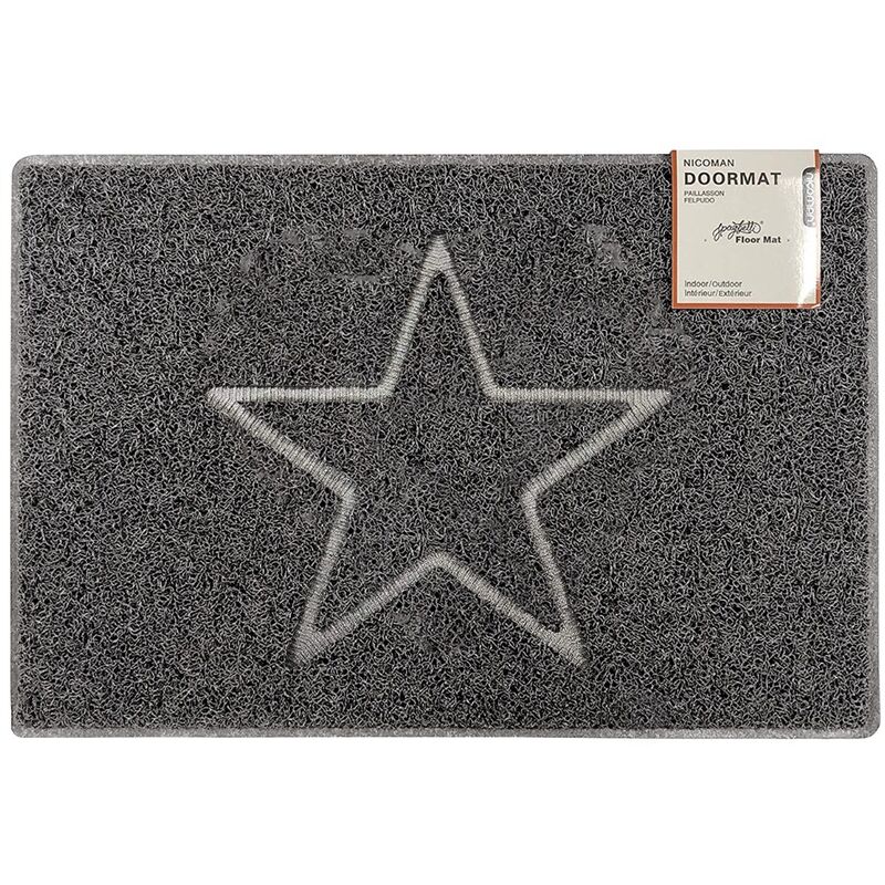 Star Medium Embossed Doormat in Grey - size Medium (75*44cm) - color Grey - Grey