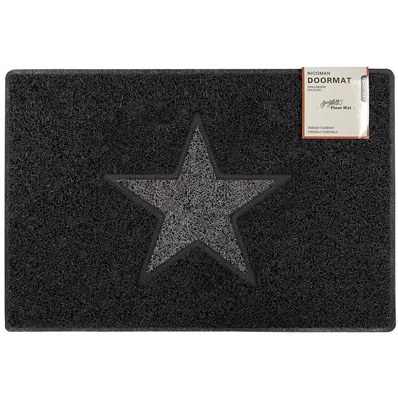 Star Medium Doormat in Black with Grey Star - size Medium (75*44cm) - color Black/Grey - Black/Grey