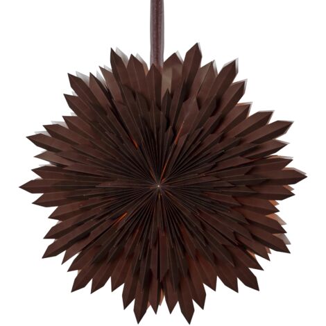 Star Papierstern 'Ice', braun, zerknittertes Papier,