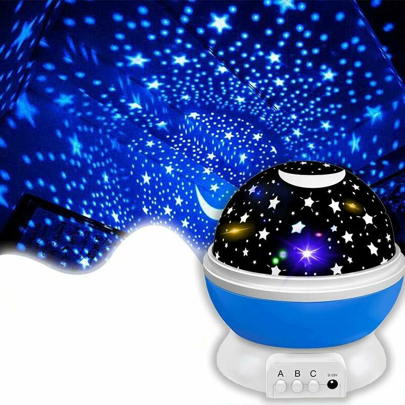 Hoopzi - Star projector for children, rotating 360 degrees, 4 led desk lamp 17 colors changing with usb cable, unique gifts for nursery and baby's