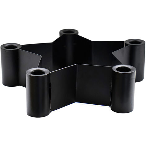 Star Shaped Centrepiece Dinner Candle Holder - Mild Steel - L25 x W25 x H7 cm - Black