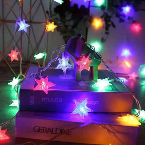 Star String Lights Chirstmas String Lights Fairy Lights Waterproof Connectable for Indoor Outdoor Wedding Birthday Christmas Decorations, Multicolor,5M 50LED