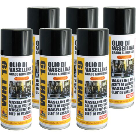 Star Tech WHT-19 Olio di Vaselina Spray 400 ml - Lubrificante Alimentare - Confezione: 6 Pezzi