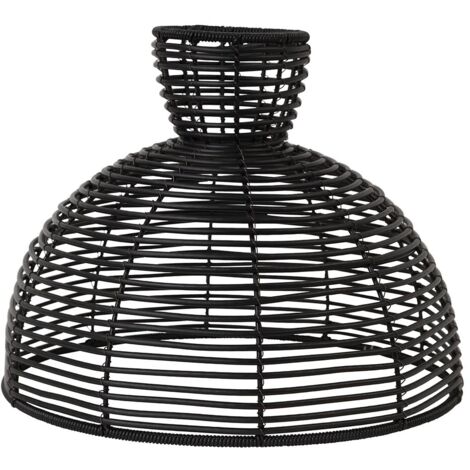 Star Trading Abat-jour, rond, rotin, noir, E27, extérieur,  37,5 cm
