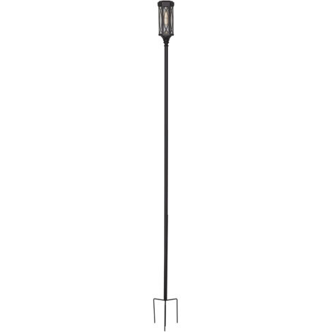 Star Trading Borne d'éclairage solaire Folke, lampe de chemin, marron, réglable, LED, capteur crépusculaire, blanc chaud, extérieur, 1,8 m