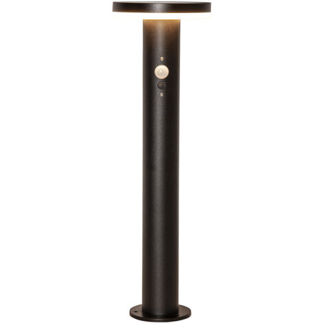Star Trading Borne d'éclairage solaire Valletta, lampe de chemin, noir, LED, capteur crépusculaire, blanc chaud, extérieur, 50 cm
