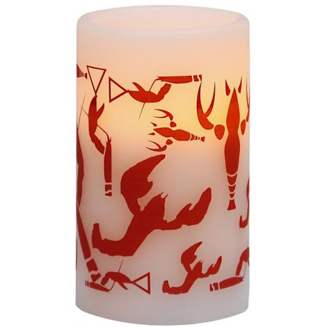 Star Trading Bougie LED 'Crayfish Party', pile et minuterie, blanc, 12,5cm