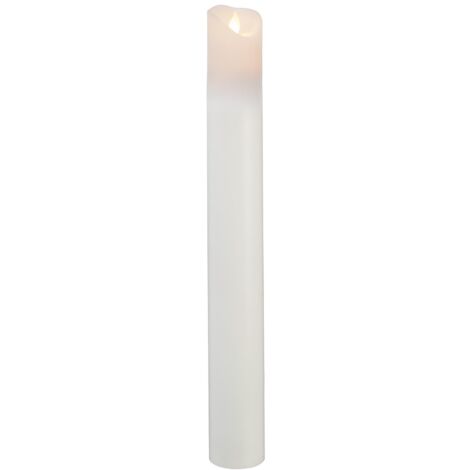 Star Trading Bougie LED étroite 'M-Twinkle', effet scintillant, pile et minuterie, blanc, 40cm