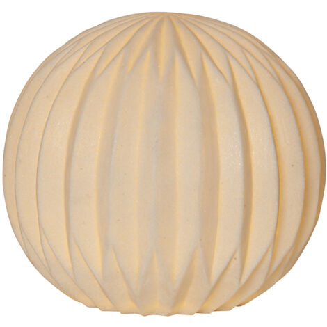 Star Trading Décoration Sandy, lumière décorative, boule lumineuse, blanc, grès, blanc chaud, Ø 30 cm