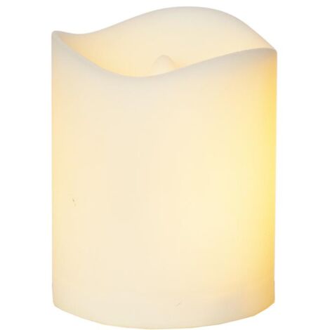 Star Trading Kerze Flame Candle, Grablicht, Weiß, Außenbereich, LED, Timer, Gelb, Flackern, 7 cm