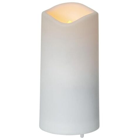 IOVIVO Star Trading Kerze Serene, Grablicht, Weiß, Dekoration, Außenbereich, LED, Timer, Dämmerungssensor, Gelb, 10 cm