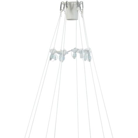 Star Trading Kit de mâts pour guirlande lumineuse, système d'éclairage LED de Star Trading, 8 brins de nylon de 12 m chacun avec fixation et connecteur, IP44