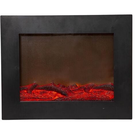 Star Trading Lanterne Fireplace, lumière de cheminée, noir, LED, minuterie, décoration, 50 cm