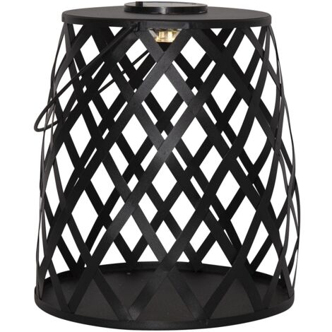 Star Trading Lanterne solaire Calabria, noir, LED, capteur crépusculaire, blanc chaud, extérieur, 28 cm