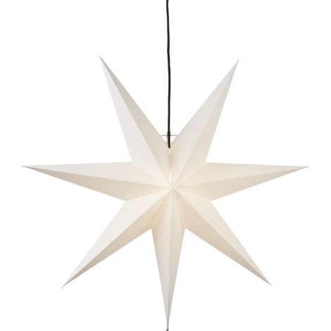 Star Trading Poinsettia Frozen de Star Trading, étoile en papier 3D Noël en blanc, étoile décorative à suspendre avec câble, douille E14, Ø : 70 cm