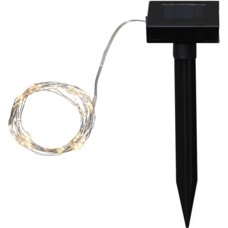 Star Trading Solar LED-Lichterkette Dew Drop warmweiß (50 LEDs, Batterie)