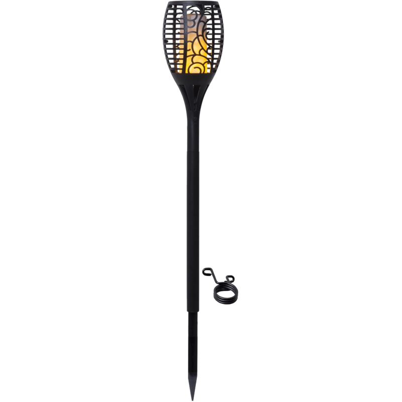 Torche solaire Flame, décoration, noir, led, jaune, capteur crépusculaire, extérieur, 54 cm - Star Trading