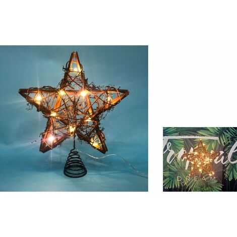 Star Vine Weihnachtsbaum Weihnachtsbaum Star Summit Fünfzackiger Stern Weihnachtsdekoration Kupfer Lampenseil (25CM)