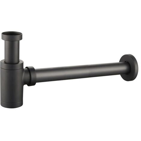 Starbath Plus - Sifone per lavabo - Colore nero opaco - Ideale scarico universale - Ideale per lavandini e servizi igienici - Valvola cromata e design elegante