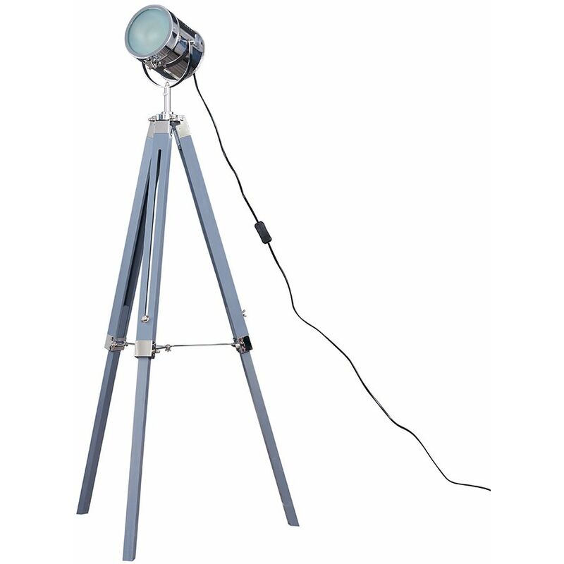 Minisun - Starboard Spotlight Tripod Floor Lamp - Grey