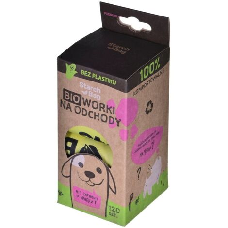STARCHBAG Bolsas para excrementos biomables compostables, 120 unidades, color verde