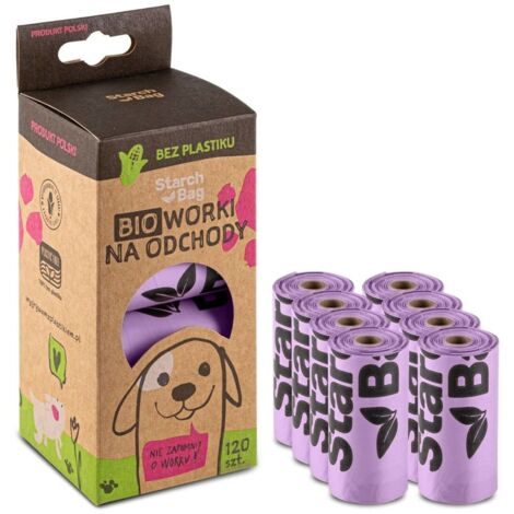 StarchBag Sacchi biodegradabili viola 120 pezzi