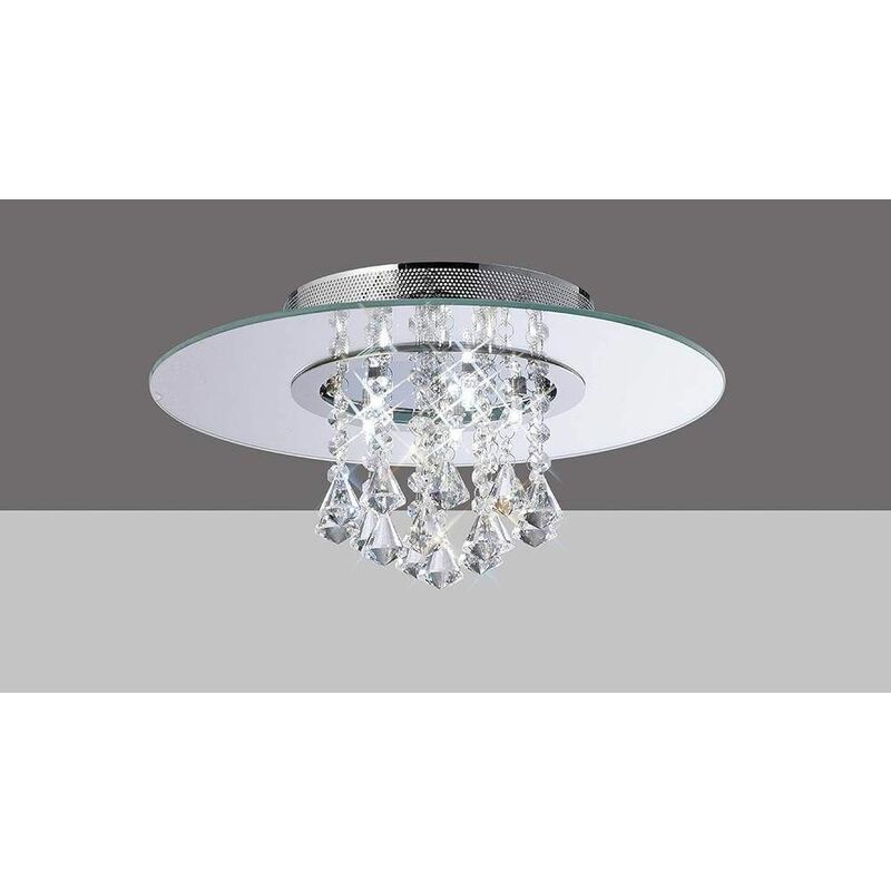 Starda ceiling lamp round 5 bulbs polished chrome / crystal