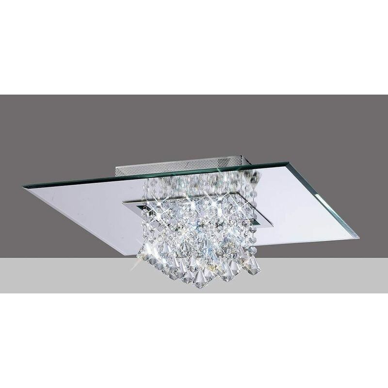 Starda square ceiling light 8 Bulbs polished chrome / crystal