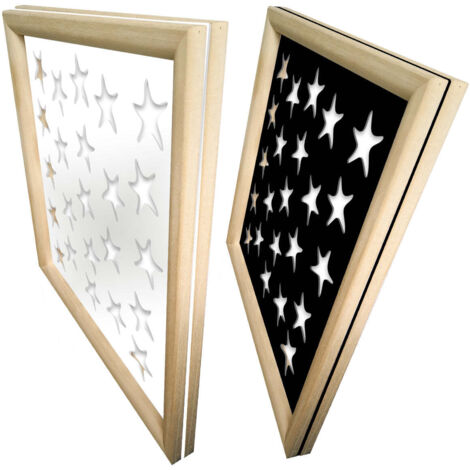 STARFISH - Moduli Decorativi in Legno e PVC - Misura: 48x48 cm - Colore: nero