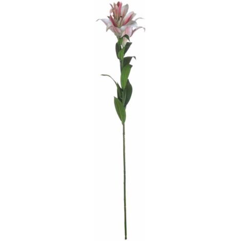 Stargazer Lily Artificial Flower - L23 x W23 x H90 cm - Pink/White