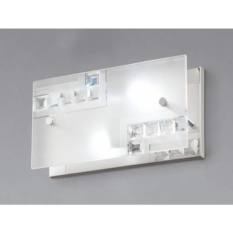 09diyas - Starlet wall light with switch 2 lights polished chrome / glass / crystal