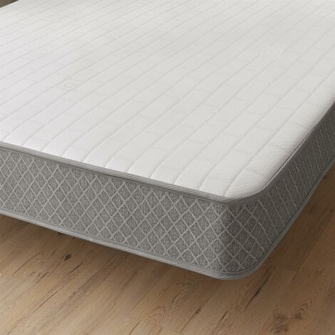 Starlight Beds 7.25" deep Memory foam Grey Border Spring Mattress, 4ft Small Double 120cm by 190cm