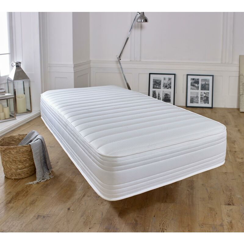 Starlight Beds Approx 8 Inch Deep 1 Inch Visco-elastic Memory foam with Open Coil Spring Mattress, 4ft6 Double 135cm x 190cm