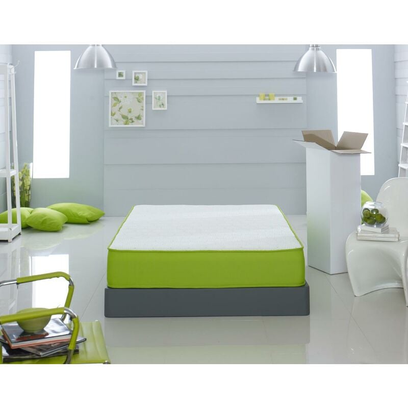Image of Green Hybrid Sublime Single Memory Fibre Mattress with Springs. 3ft Memory Foam Mattress (Single Mattress) - Starlight Beds
